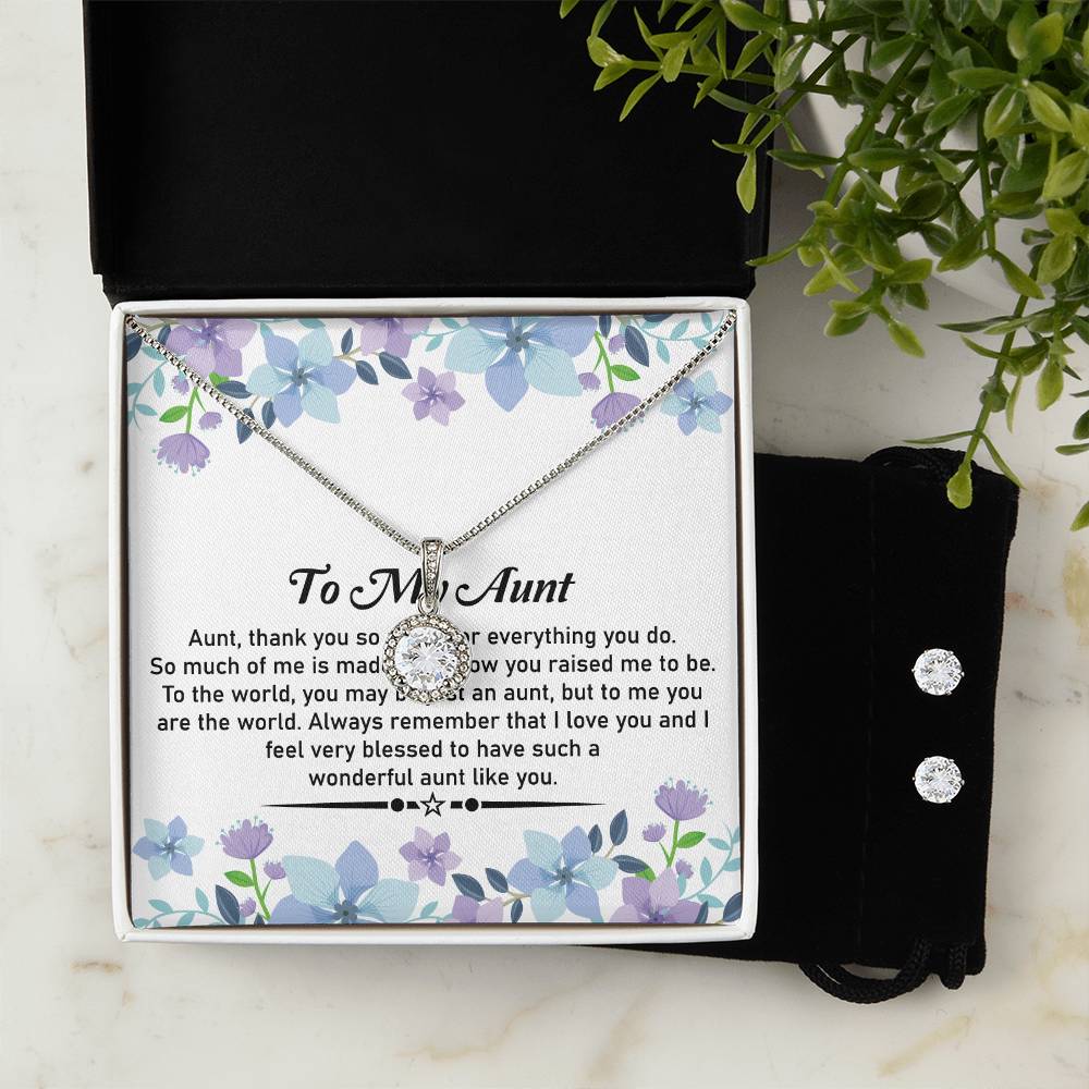 To My Dear Aunt – Beautiful Necklace and Earrings Set | Ideal Gift for Aunt - SOUVMOUR