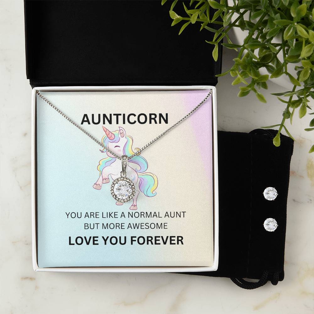 To My Auntie – Aunticorn Necklace and Earrings Set | Fun Gift for the Best Aunt - SOUVMOUR