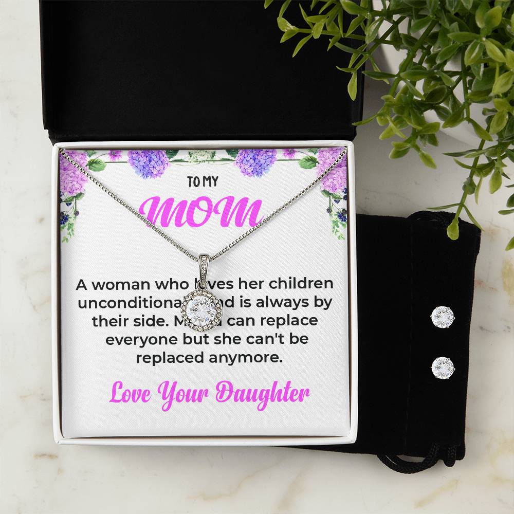 To My Mom | Eternal Hope Necklace & Earring Set | Mother and Daughter Bond Jewelry | Necklace Gift For Mom