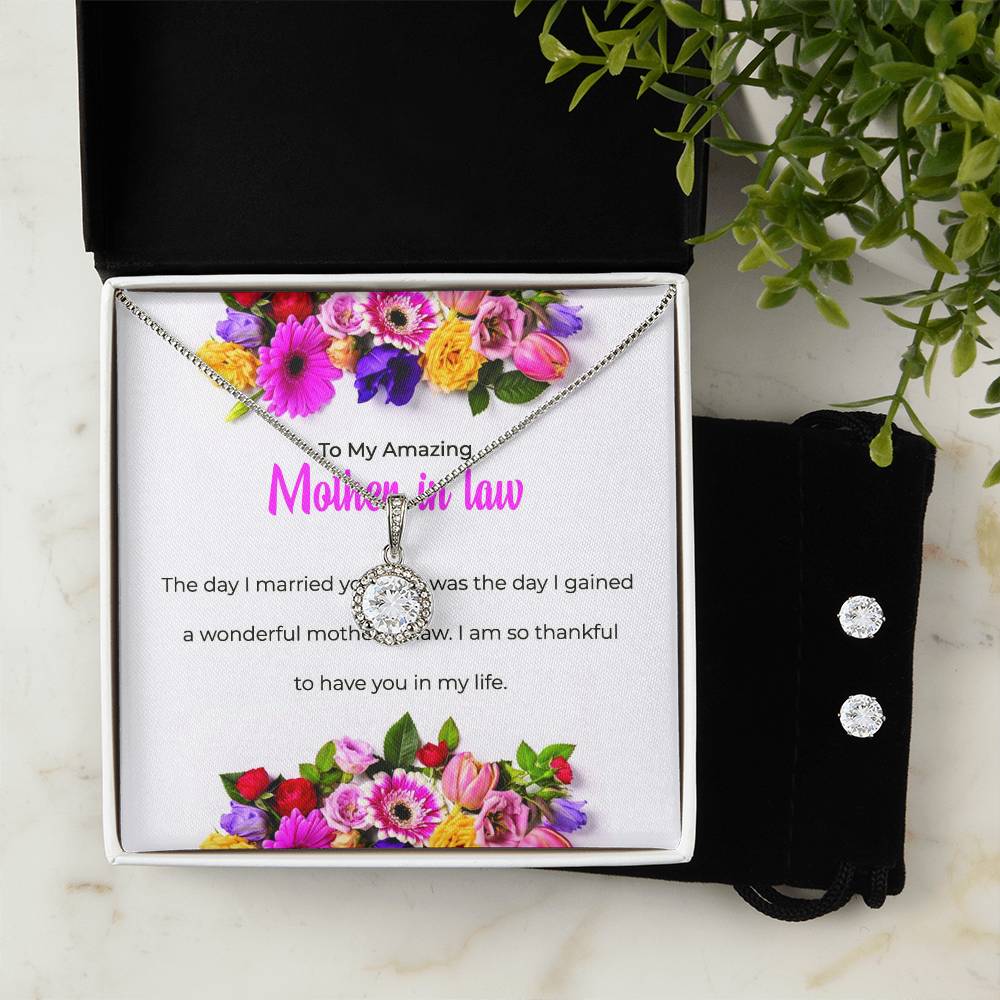 To My Amazing Mother-in-law | Eternal Hope Necklace & Earring Set | Heartfelt Mother-in-law Gift