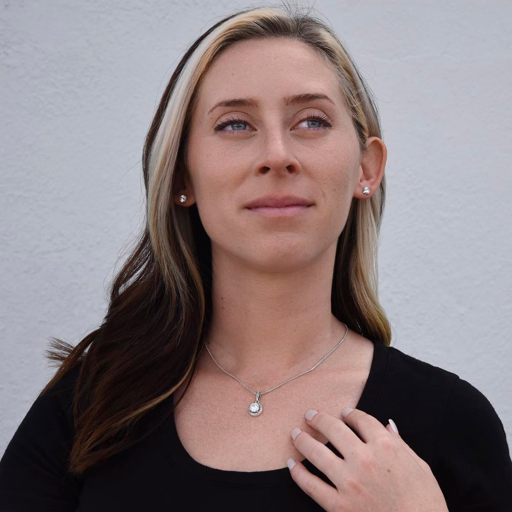 To My Beautiful Wife - Everlasting Love Eternal Hope Necklace & Earring Set | Necklace For Wife For Soulmate