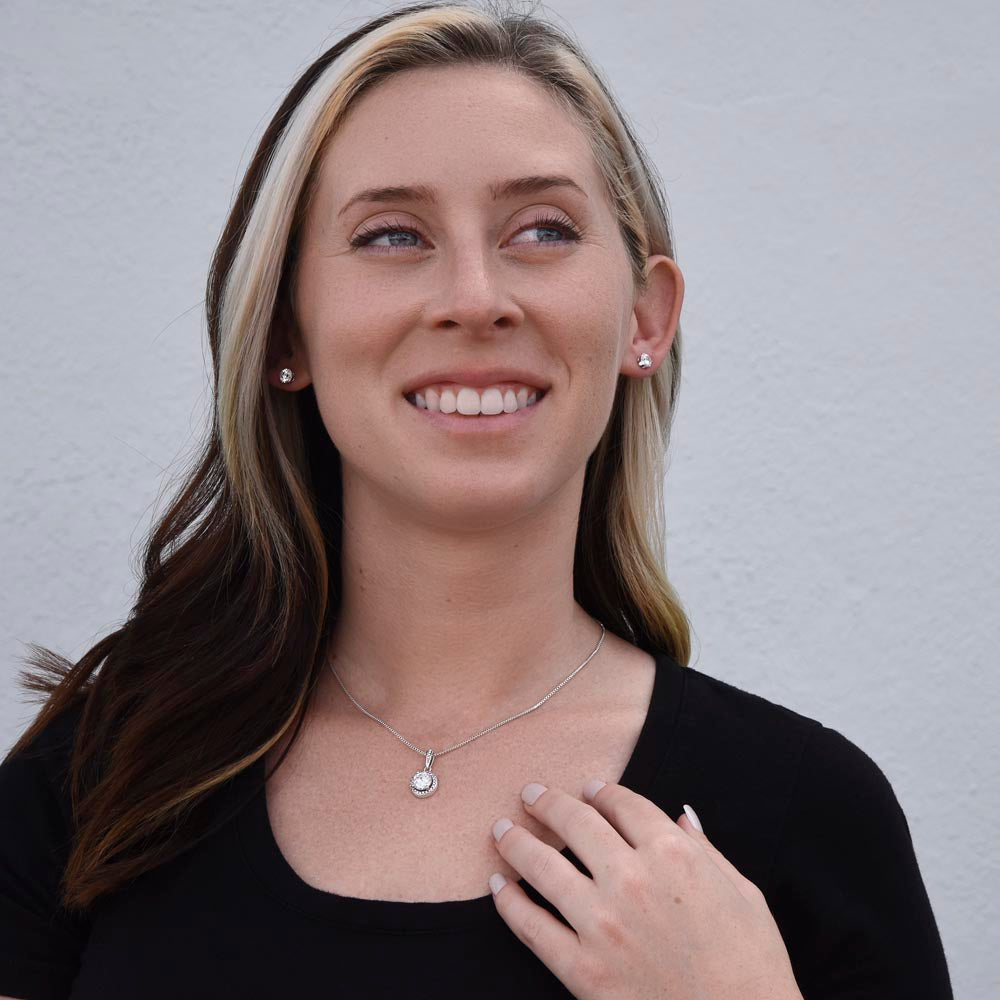 To My Lovely Daughter – Heartfelt Eternal Hope Necklace & Earrings Gift Bundle