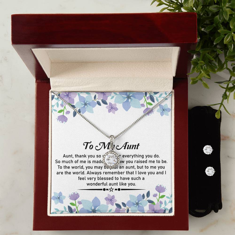 To My Dear Aunt – Beautiful Necklace and Earrings Set | Ideal Gift for Aunt - SOUVMOUR