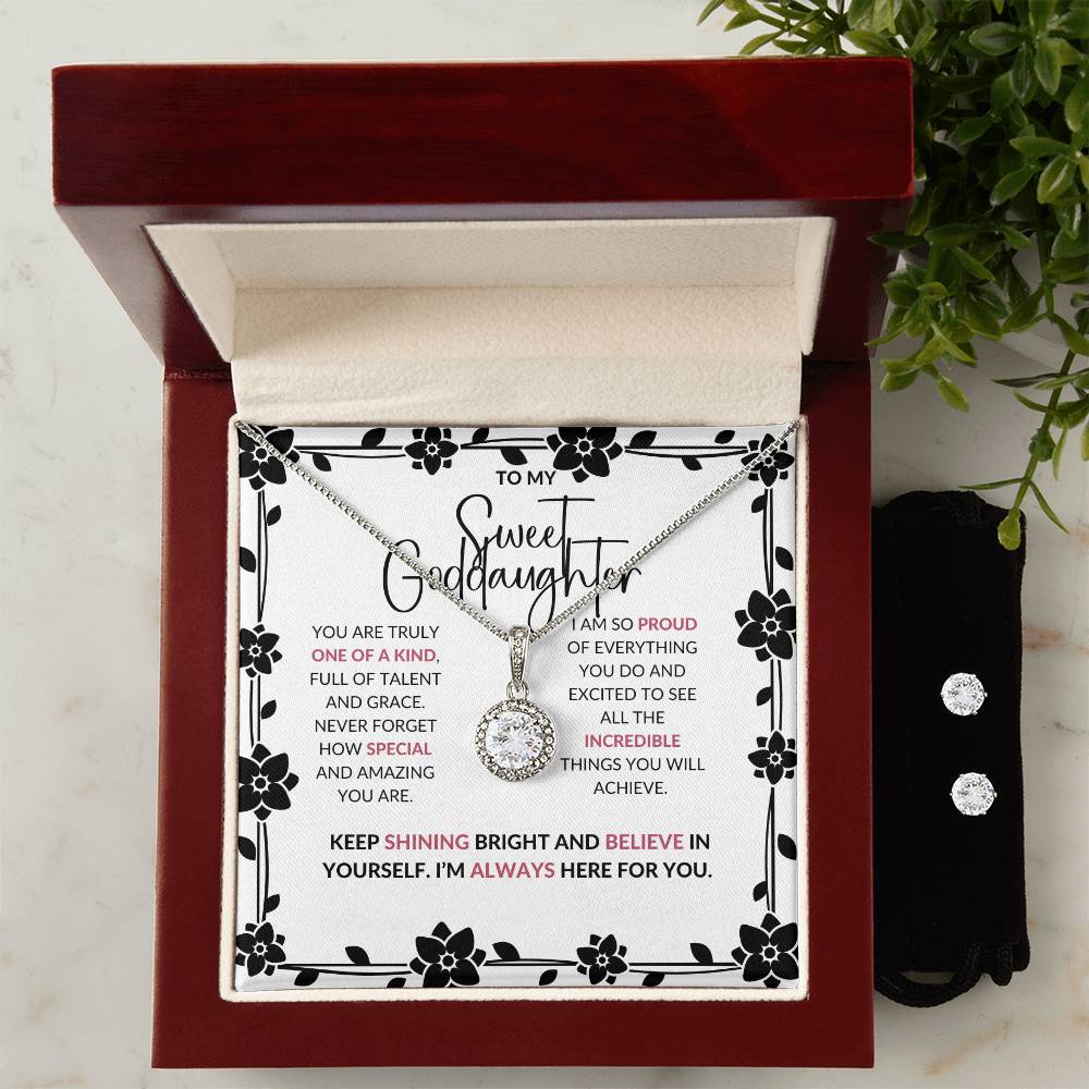 Eternal Hope Necklace & Earring Set | To My Sweet Goddaughter | Celebrate Her Bright Future | Goddaughter Gift