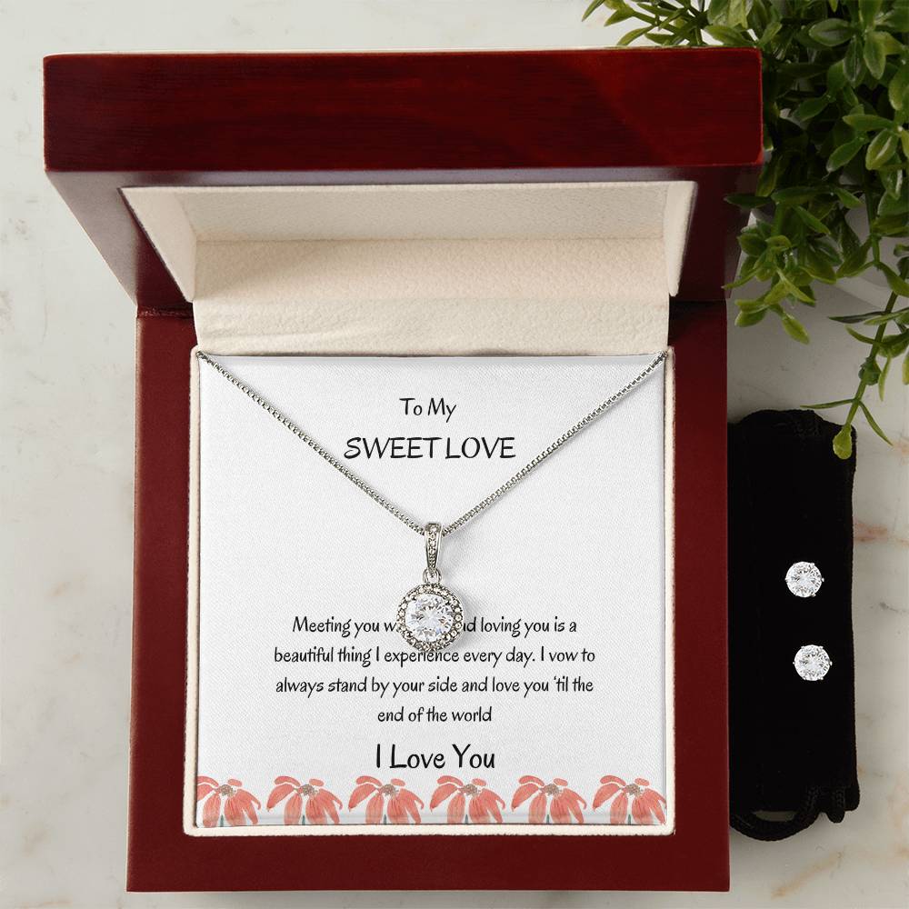 Girlfriend Jewelry Set | Eternal Hope Necklace and Earrings for Her - SOUVMOUR