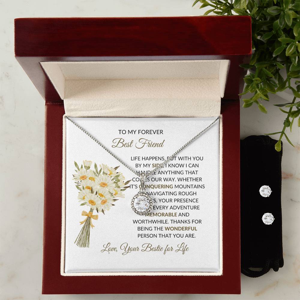 To My Forever Best Friend - Eternal Hope Necklace and Earrings Set | Gift for Best Friend | Friendship Gift