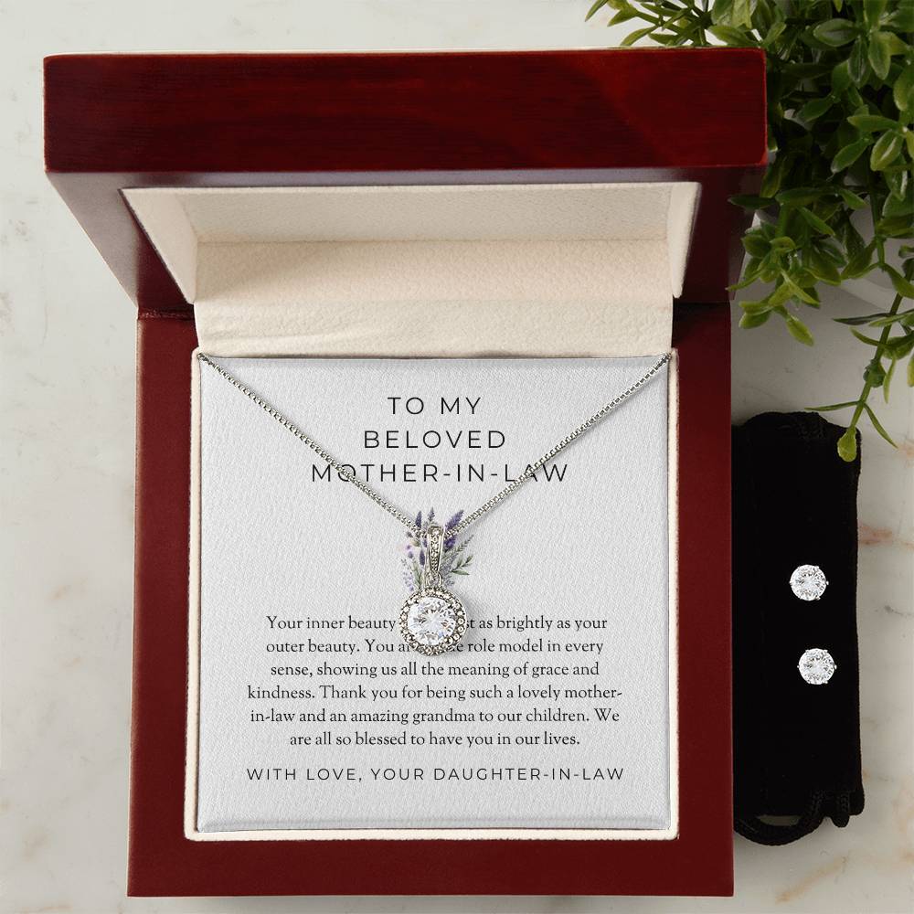 To My Beloved Mother-in-law | Eternal Hope Necklace & Earring Set | Treasured Mother-in-law Gift