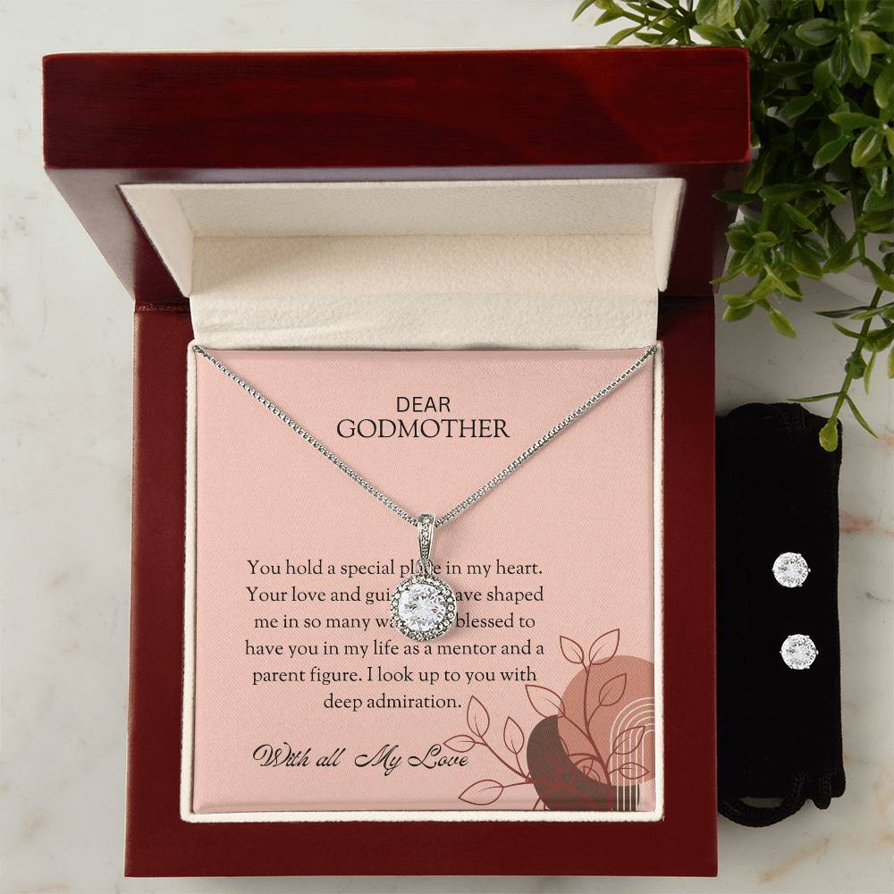 To My Special Godmother Eternal Hope Necklace & Earring Set – A Unique and Thoughtful Gift for an Exceptional Godmother | Godmother Gift