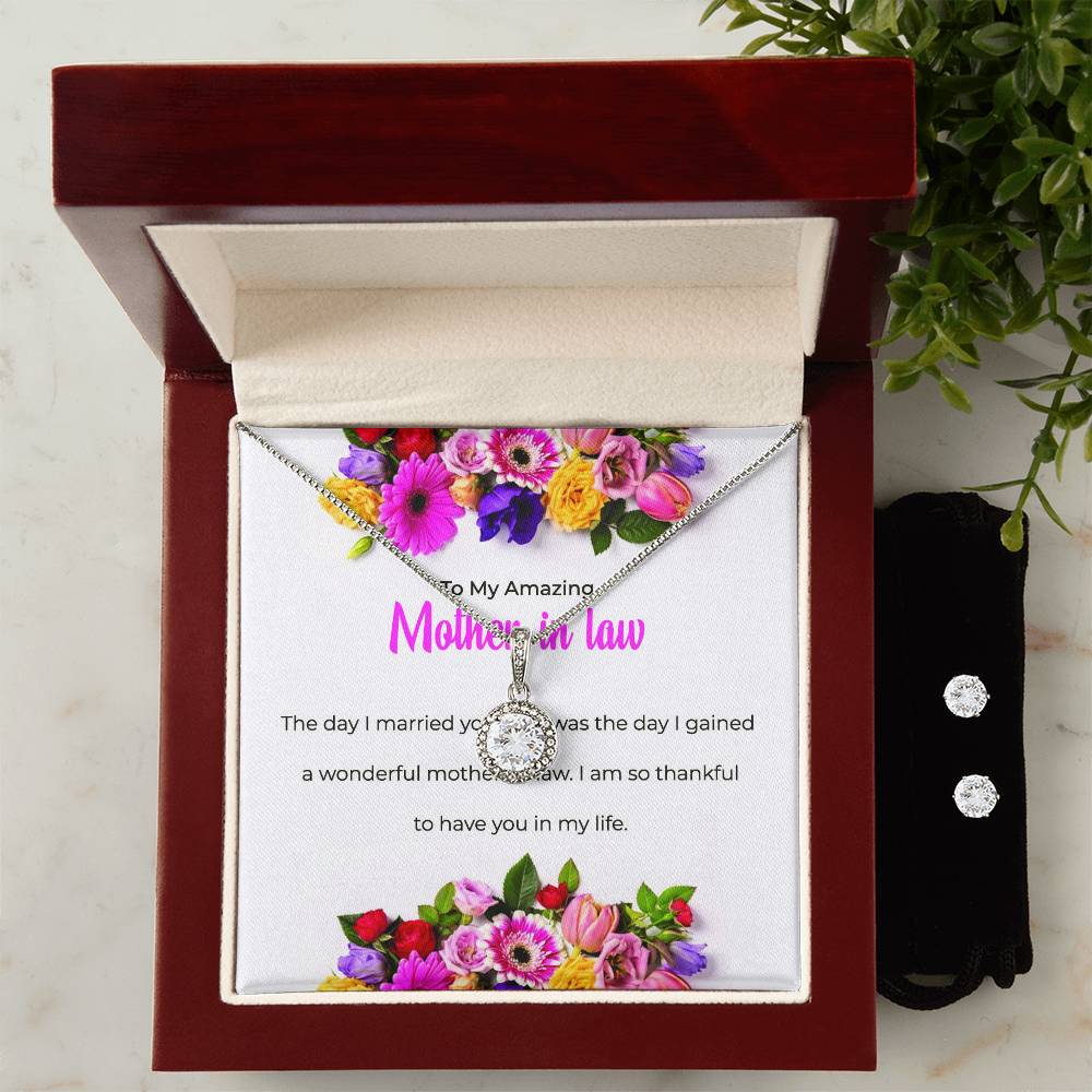 To My Amazing Mother-in-law | Eternal Hope Necklace & Earring Set | Heartfelt Mother-in-law Gift