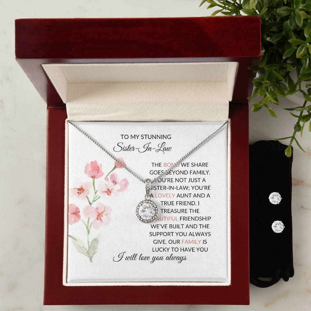 To My Stunning Sister-in-Law | Eternal Hope Necklace & Earring Set | Gift for Sister-in-Law