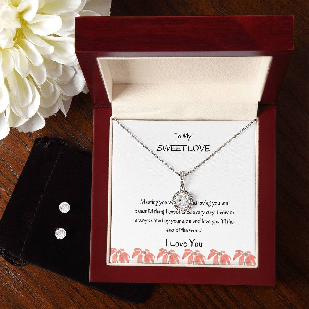 Girlfriend Jewelry Set | Eternal Hope Necklace and Earrings for Her - SOUVMOUR