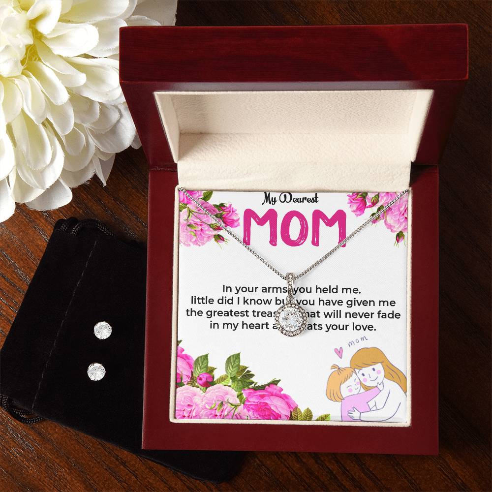 To My Dearest Mom | Heartfelt Eternal Hope Necklace & Earring Set | Necklace Gift For Mom