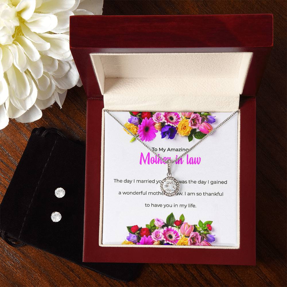 To My Amazing Mother-in-law | Eternal Hope Necklace & Earring Set | Heartfelt Mother-in-law Gift