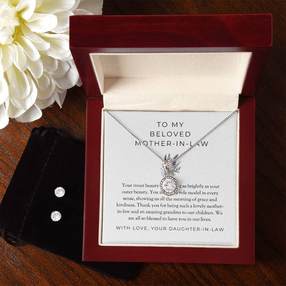 To My Beloved Mother-in-law | Eternal Hope Necklace & Earring Set | Treasured Mother-in-law Gift