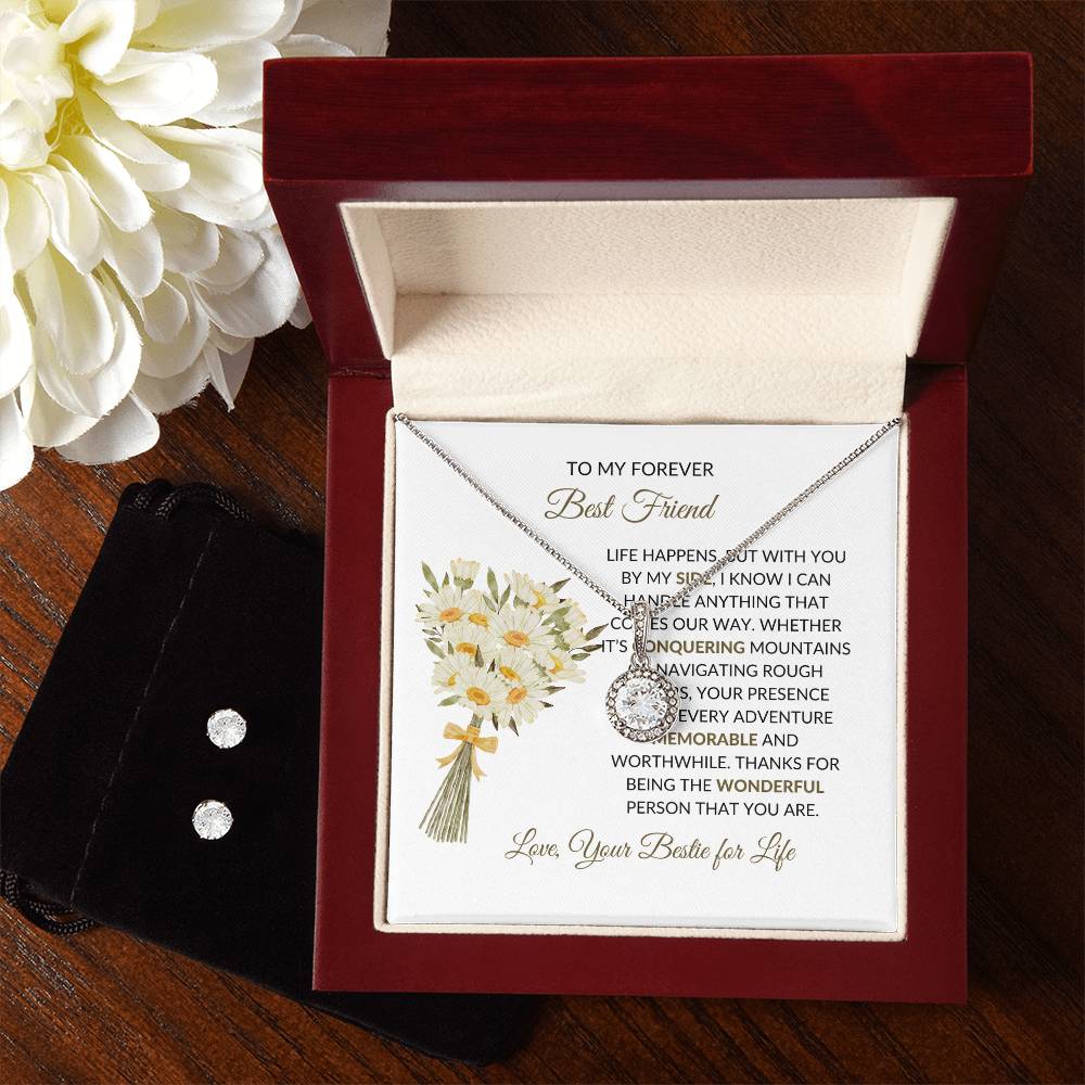 To My Forever Best Friend - Eternal Hope Necklace and Earrings Set | Gift for Best Friend | Friendship Gift