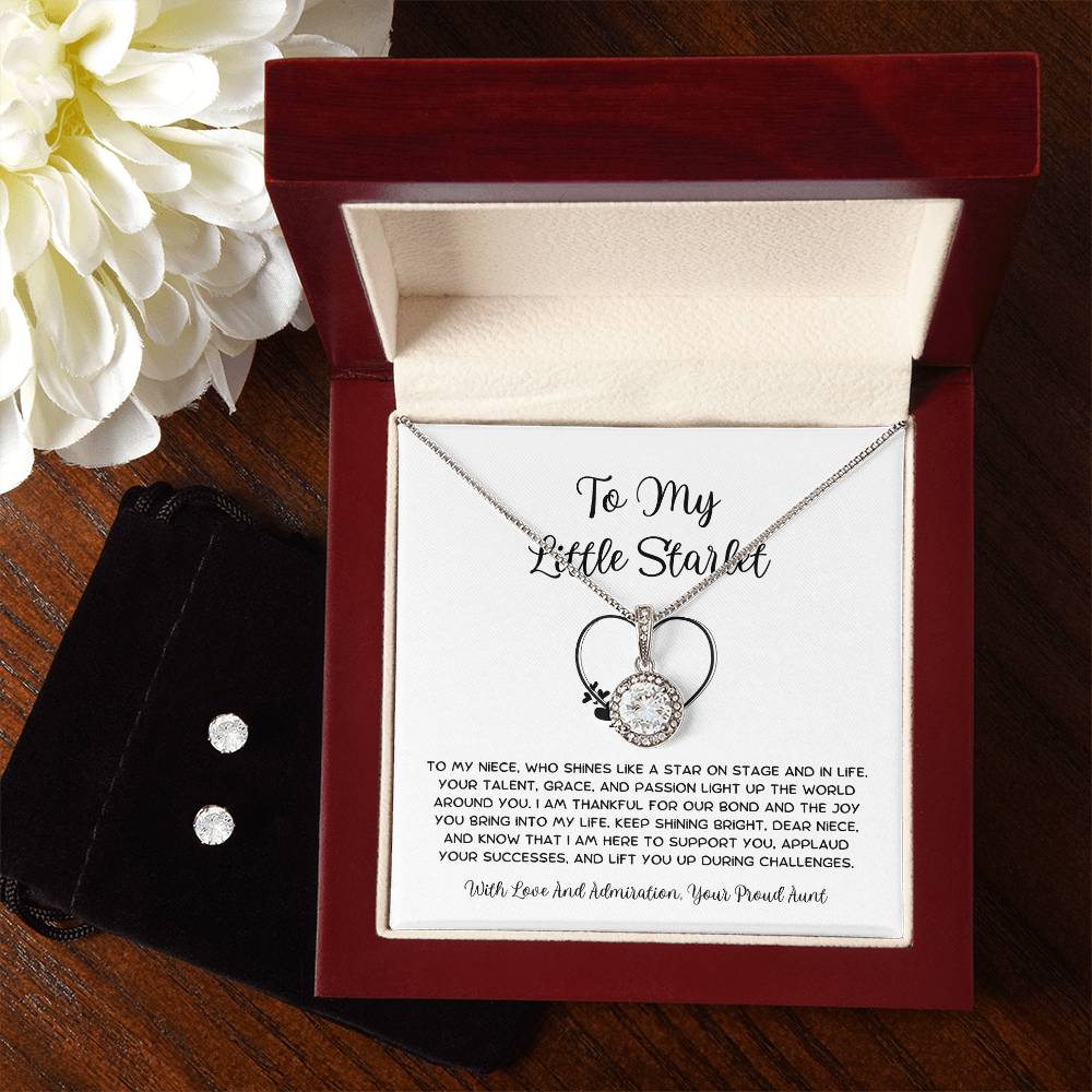 To My Little Starlet - From Aunt to Niece Eternal Hope Necklace With Earrings - SOUVMOUR