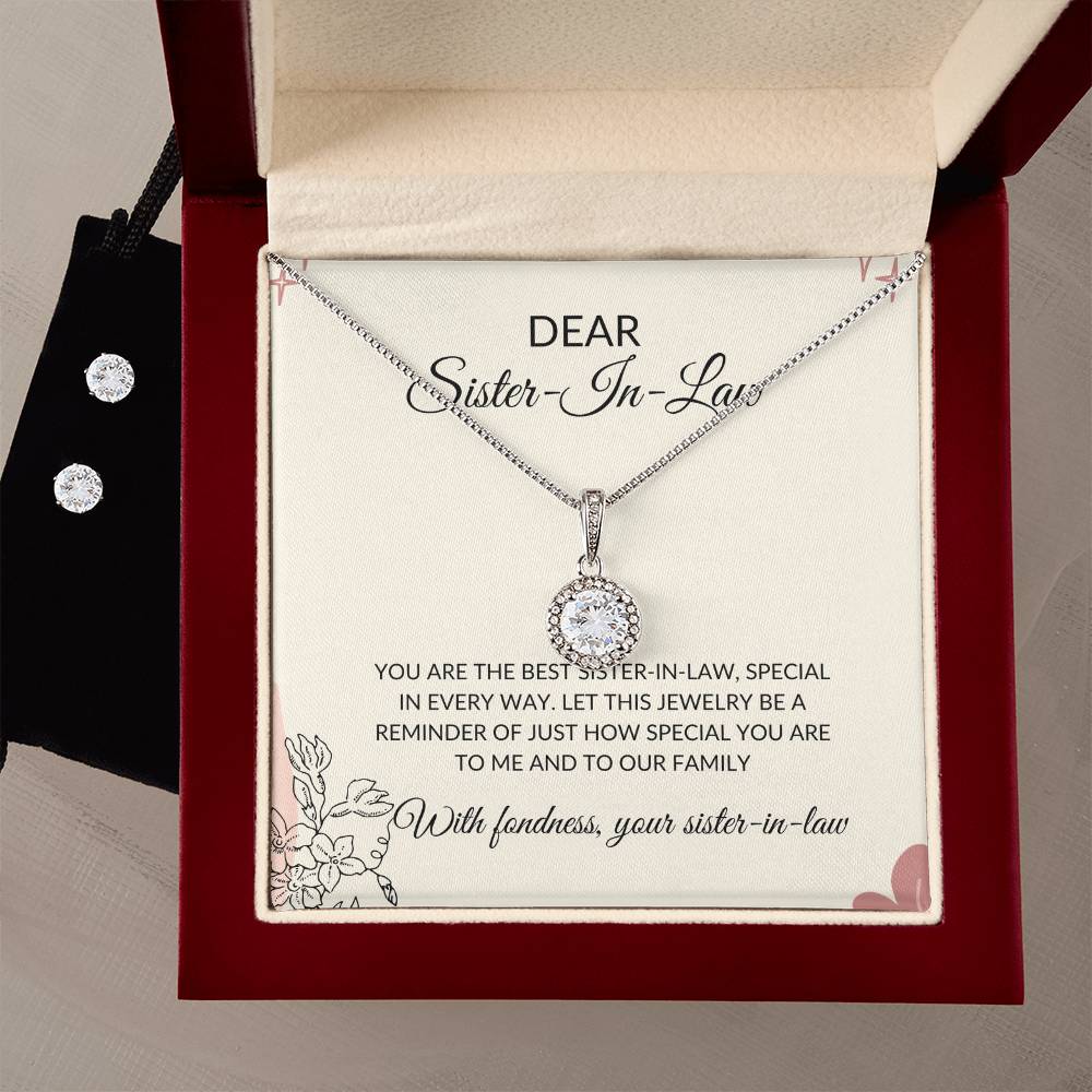 To My Dear Sister-in-Law | Eternal Hope Necklace & Earring Set | Gift for Sister-in-Law