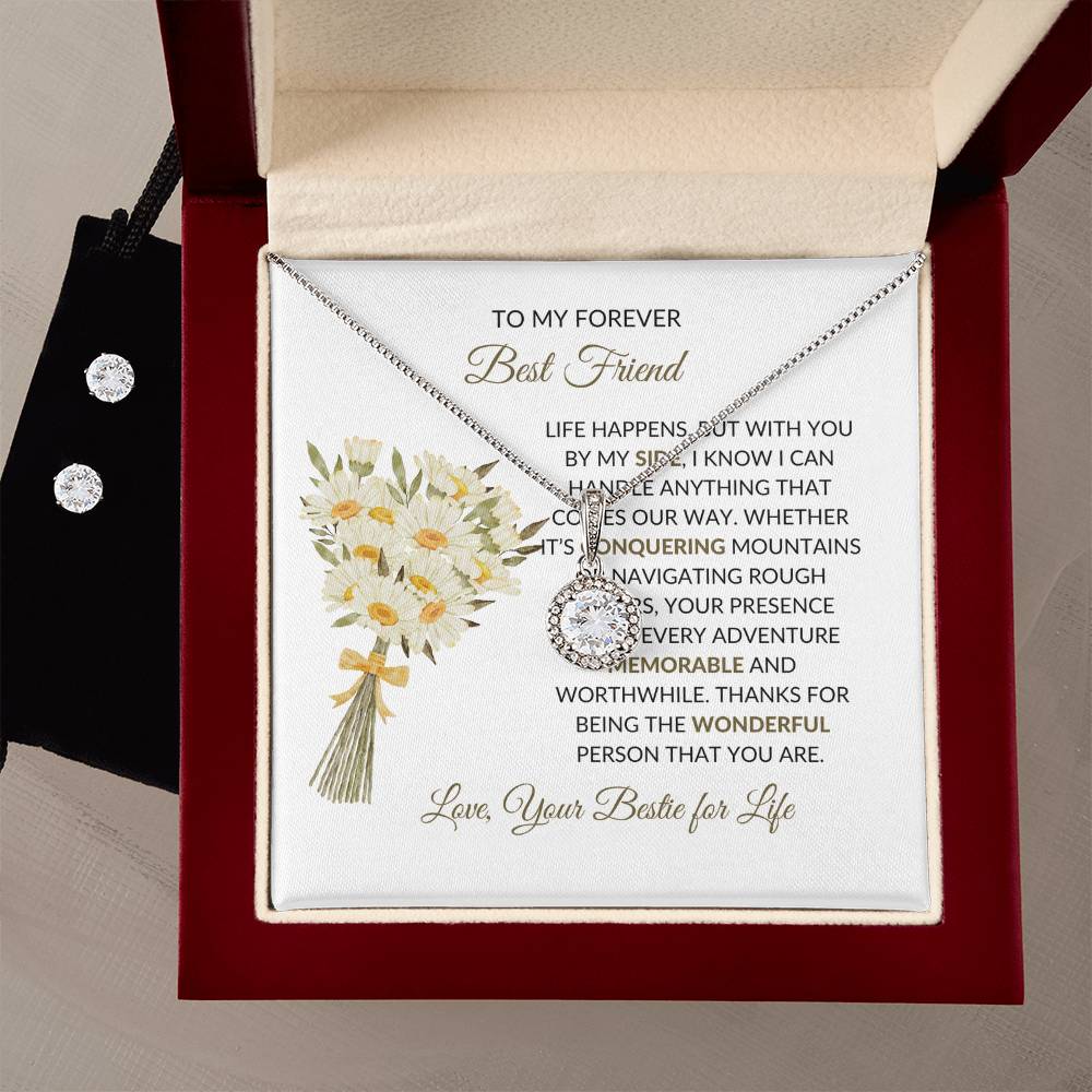 To My Forever Best Friend - Eternal Hope Necklace and Earrings Set | Gift for Best Friend | Friendship Gift