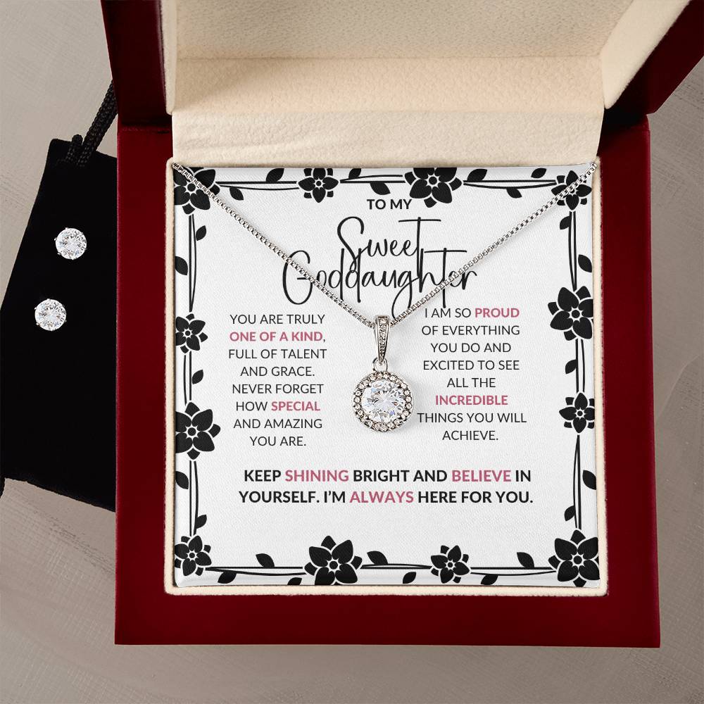Eternal Hope Necklace & Earring Set | To My Sweet Goddaughter | Celebrate Her Bright Future | Goddaughter Gift