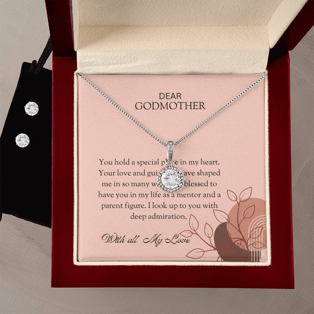 To My Special Godmother Eternal Hope Necklace & Earring Set – A Unique and Thoughtful Gift for an Exceptional Godmother | Godmother Gift