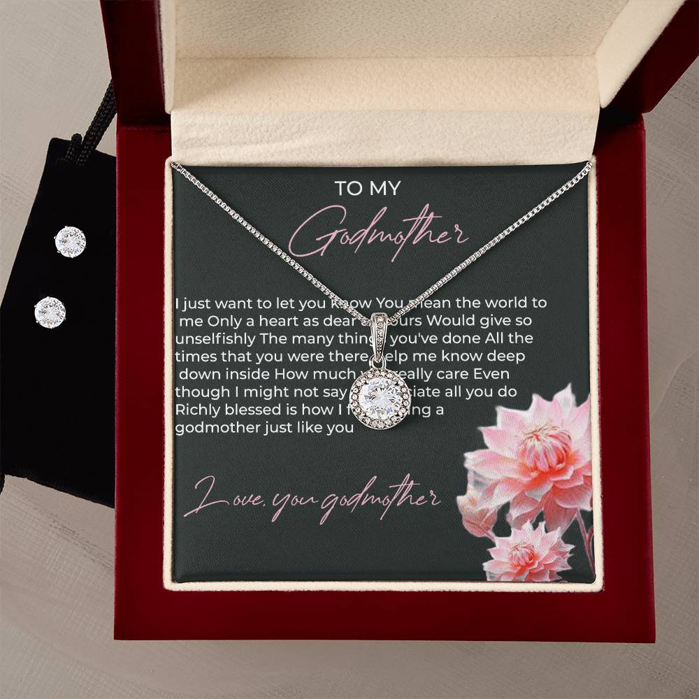 To My Godmother Eternal Hope Necklace & Earring Set – A Heartfelt Symbol of Love and Gratitude | Godmother Gift