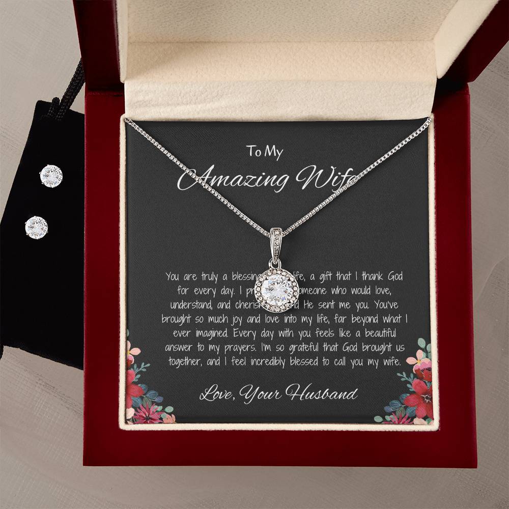 To My Amazing Wife, My Forever Love - Eternal Hope Necklace & Earring Set
