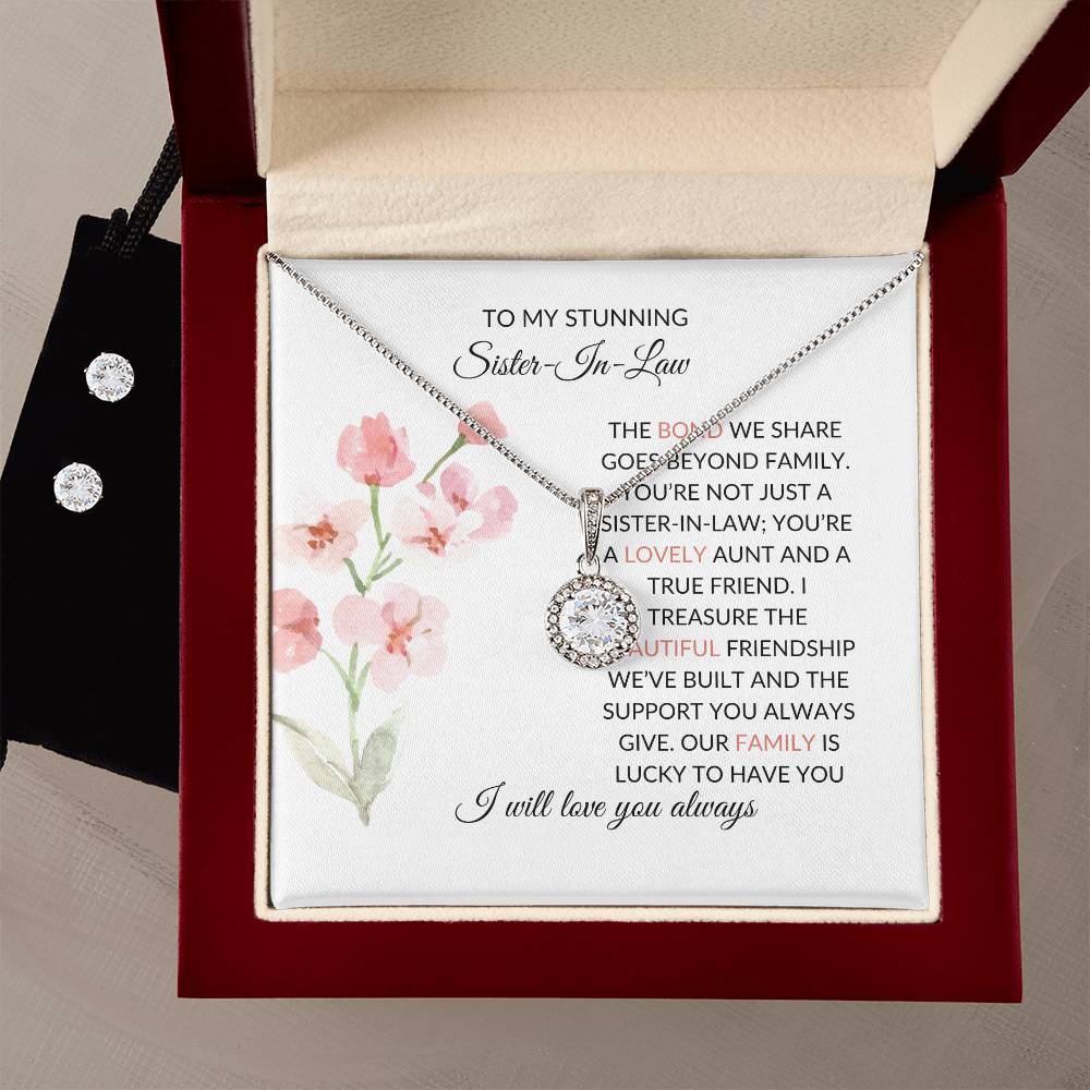 To My Stunning Sister-in-Law | Eternal Hope Necklace & Earring Set | Gift for Sister-in-Law