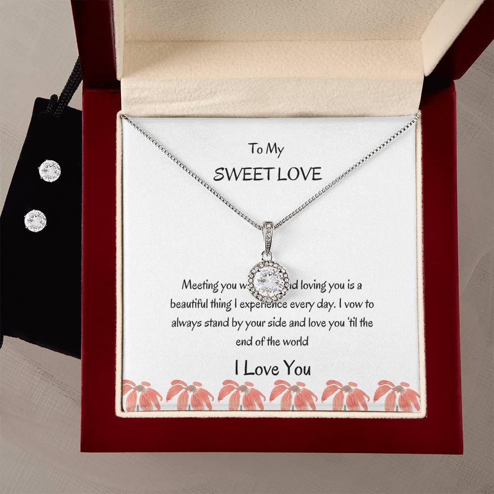 Girlfriend Jewelry Set | Eternal Hope Necklace and Earrings for Her - SOUVMOUR