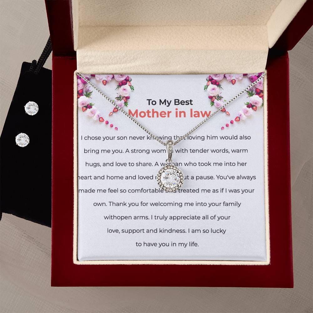 To the Best Mother-in-law | Eternal Hope Necklace & Earring Set | Elegant Gift for Mother-in-law