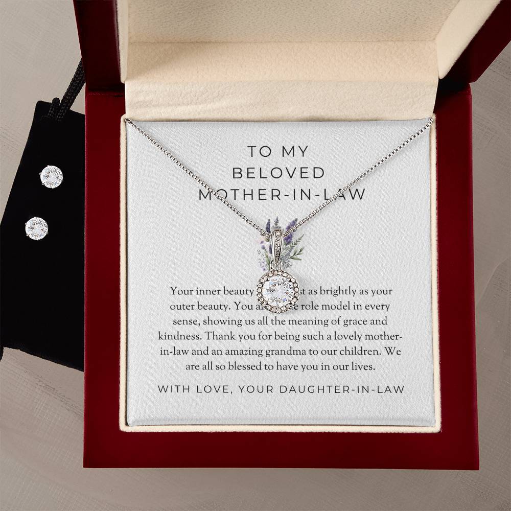 To My Beloved Mother-in-law | Eternal Hope Necklace & Earring Set | Treasured Mother-in-law Gift