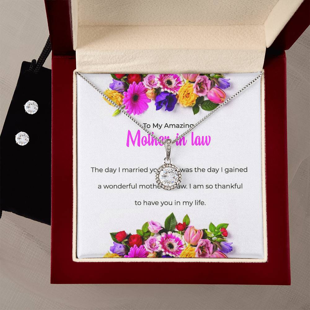 To My Amazing Mother-in-law | Eternal Hope Necklace & Earring Set | Heartfelt Mother-in-law Gift