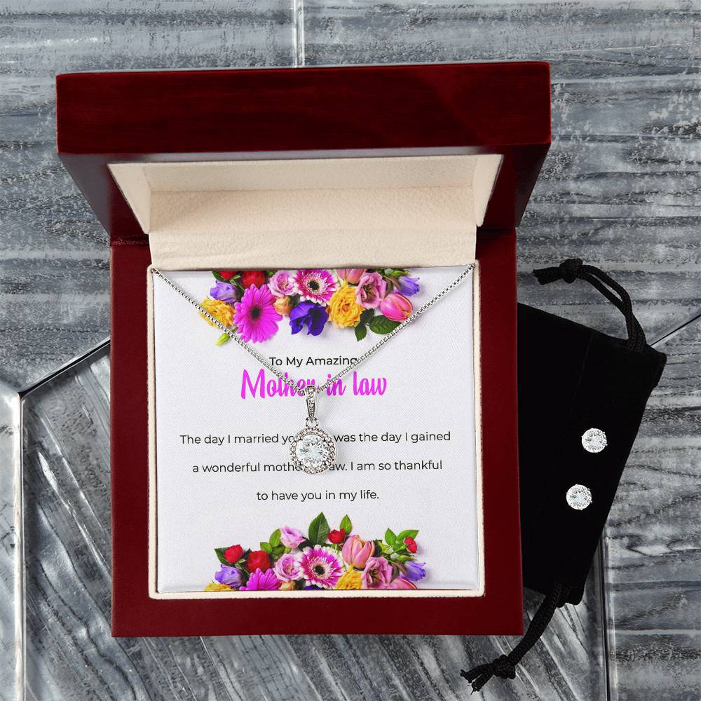 To My Amazing Mother-in-law | Eternal Hope Necklace & Earring Set | Heartfelt Mother-in-law Gift
