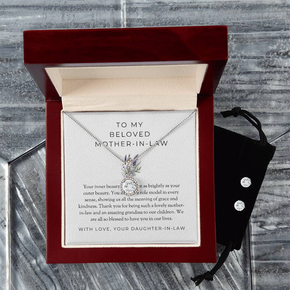 To My Beloved Mother-in-law | Eternal Hope Necklace & Earring Set | Treasured Mother-in-law Gift