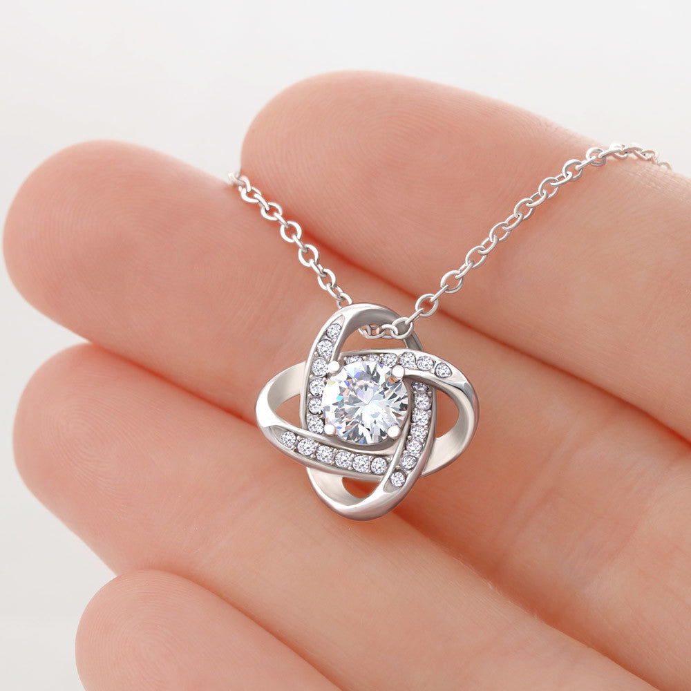 To The Best Aunt in the World Necklace – Gorgeous Love Knot Jewelry in Yellow & White Gold - SOUVMOUR