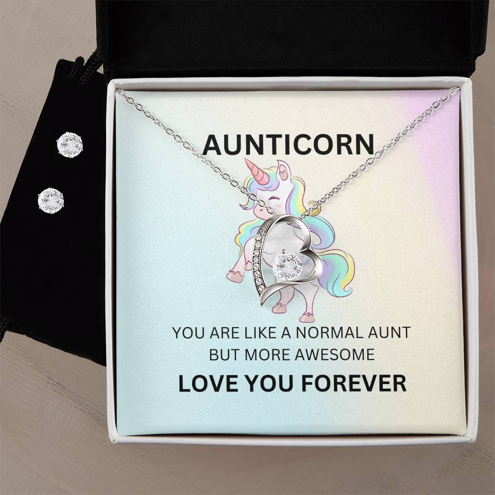 Aunticorn Necklace and Earring Set – A Fun Unicorn Gift for the Best and Special Auntie - SOUVMOUR