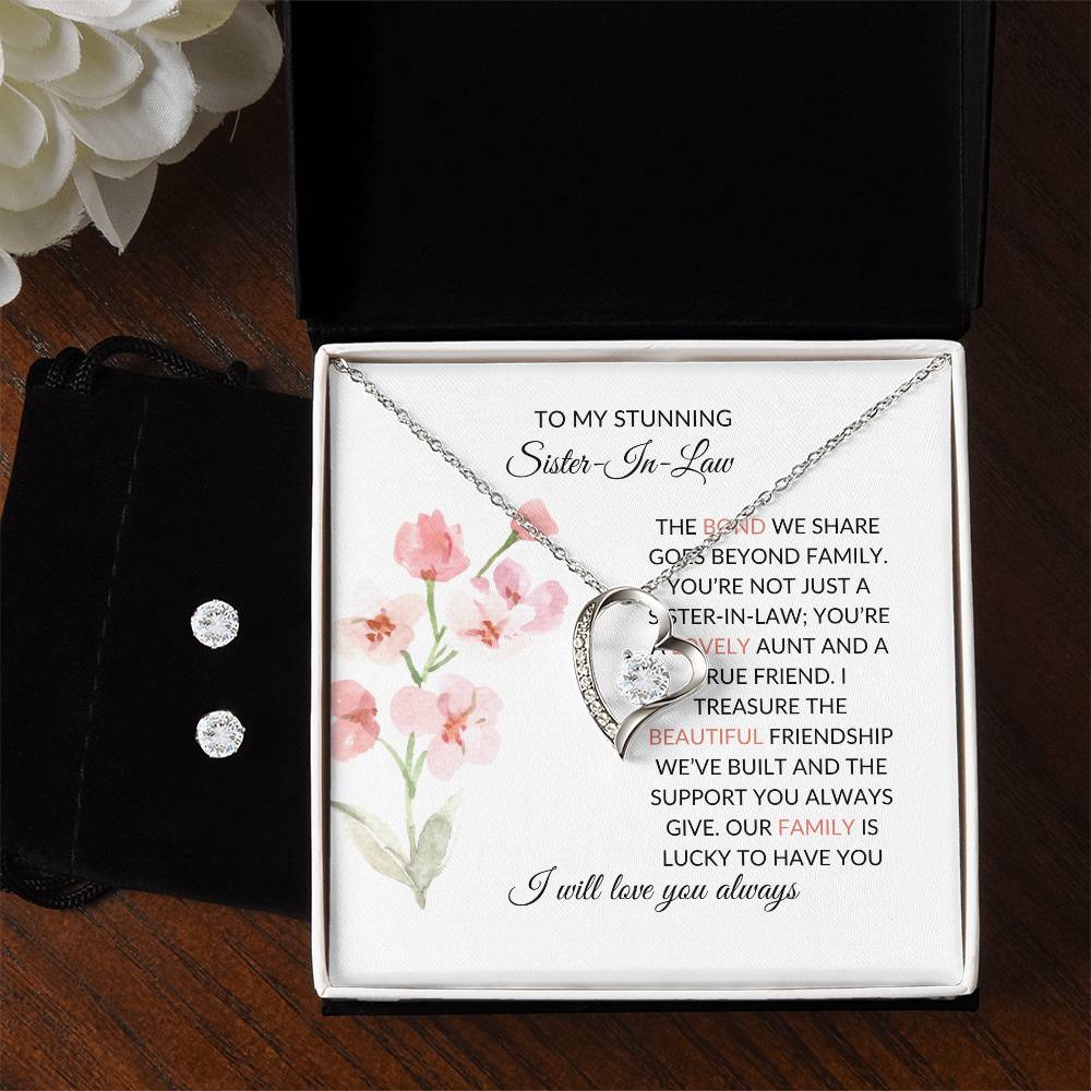 To My Stunning Sister-in-Law | Forever Love Necklace & Earring Set | Gift for Sister-in-Law