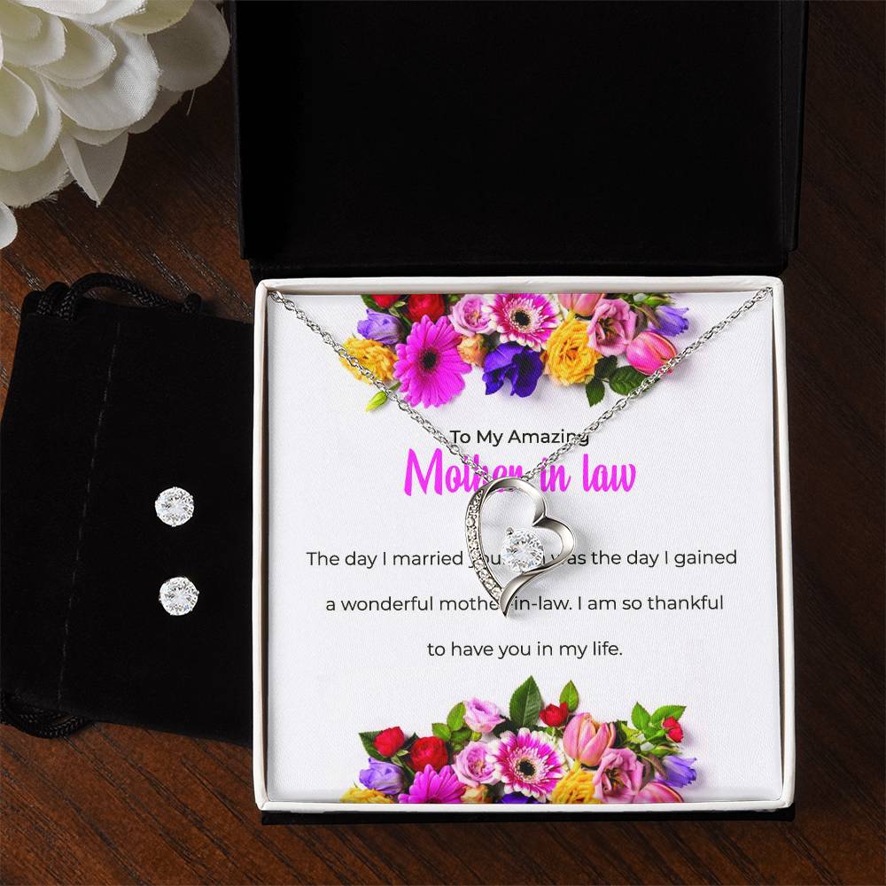 To My Amazing Mother-in-law | Forever Love Necklace & Earring Set | Thoughtful Mother-in-law Gift