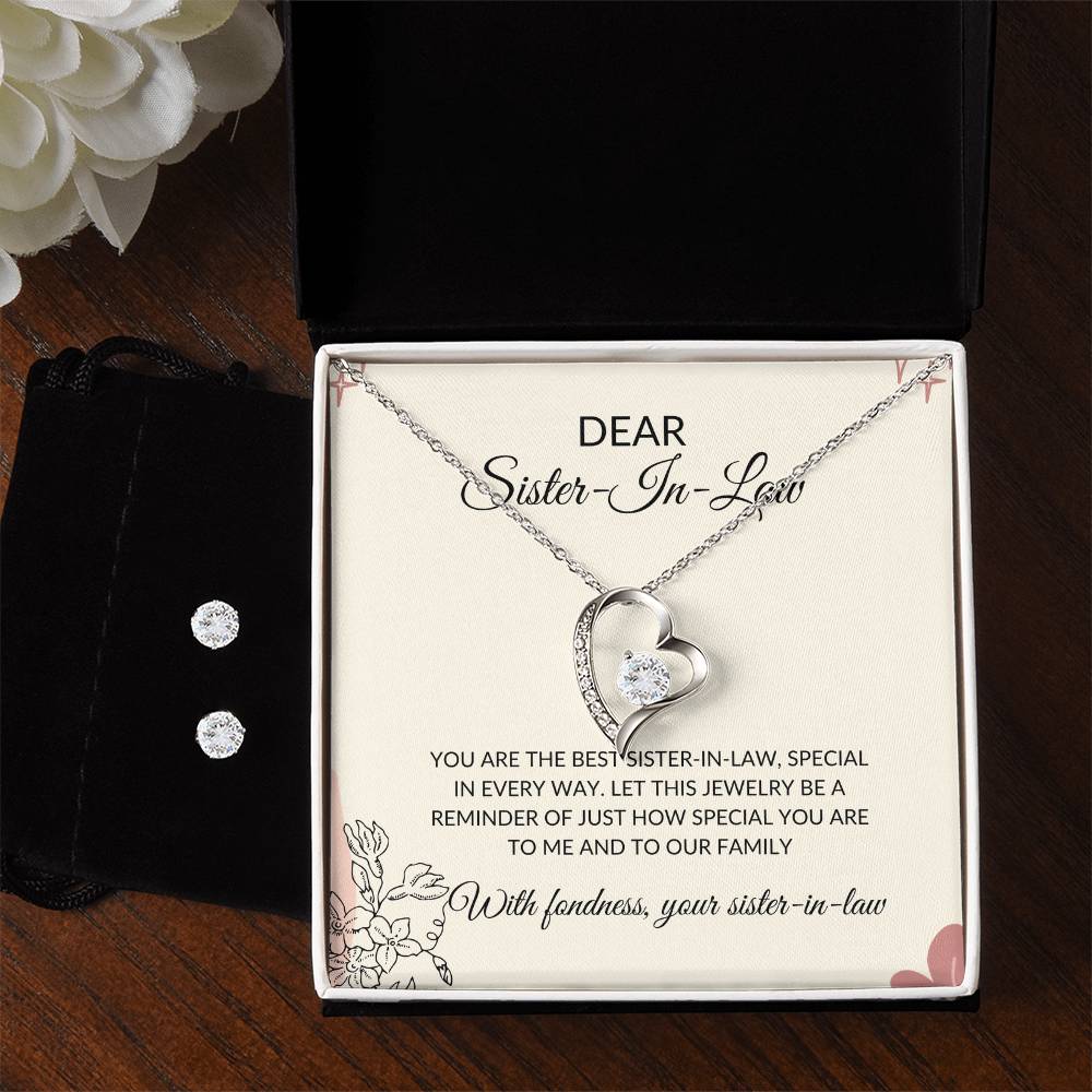 To My Dear Sister-in-Law | Forever Love Necklace & Earring Set | Gift for Sister-in-Law