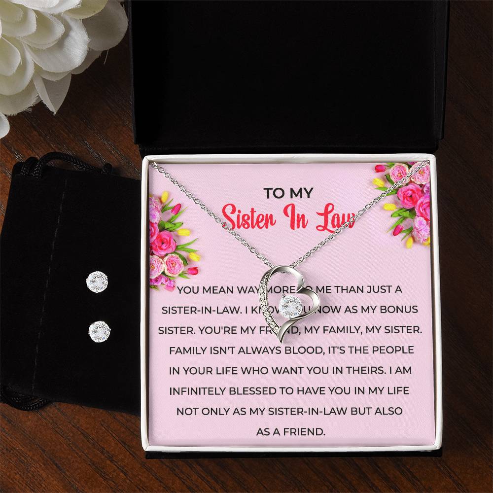To My Sister-in-Law | Forever Love Necklace & Earring Set | Gift for Sister-in-Law