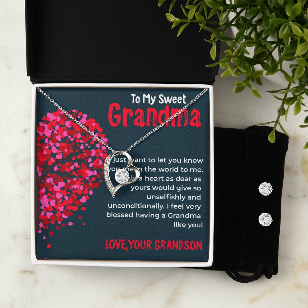 To My Sweet Grandma | Timeless Forever Love Necklace Gift from Grandson | Gift for Grandma