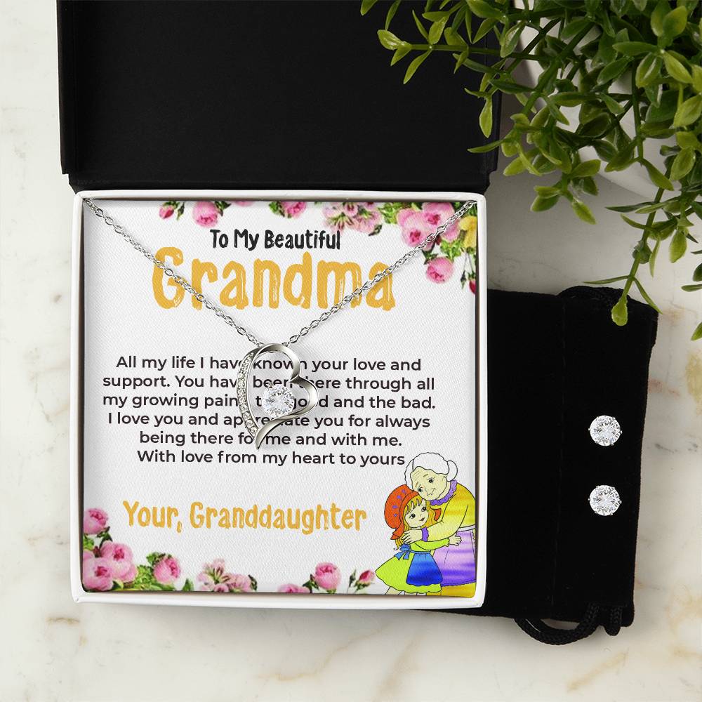 To My Beautiful Grandma | Forever Love Necklace Gift from Granddaughter | Gift for Grandma
