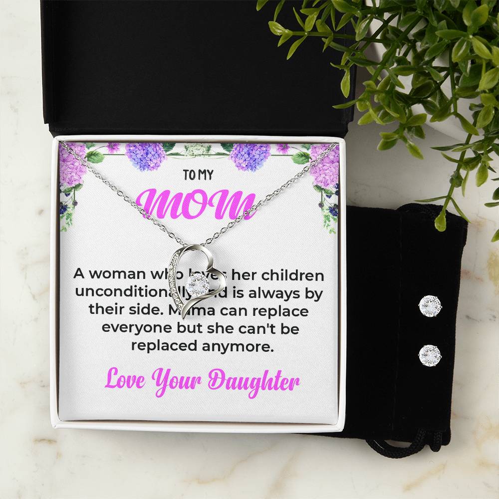 To My Mom | Stunning Forever Love Jewelry Set | A Gift from Your Loving Daughter | Necklace Gift For Mom