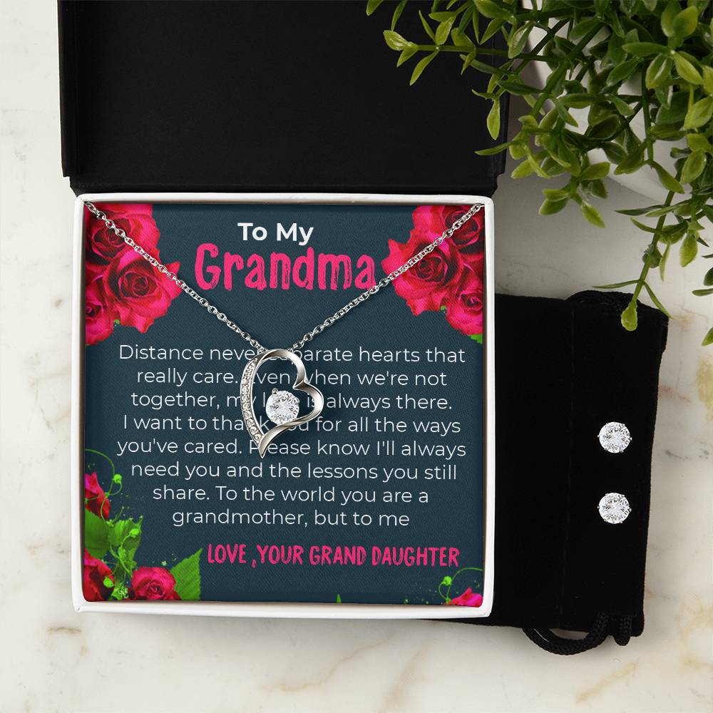 To My Grandma | Elegant Forever Love Necklace Gift from Granddaughter | Gift for Grandma