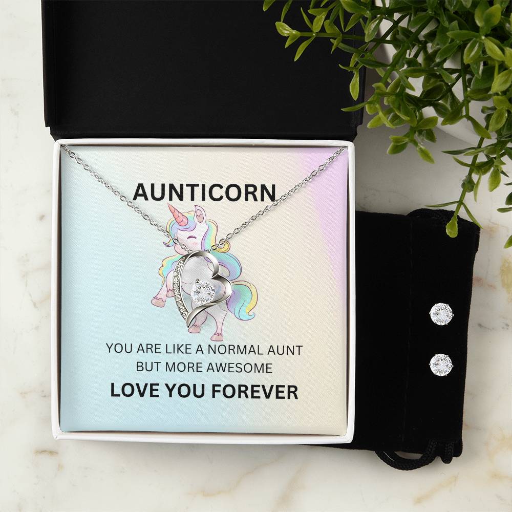 Aunticorn Necklace and Earring Set – A Fun Unicorn Gift for the Best and Special Auntie - SOUVMOUR