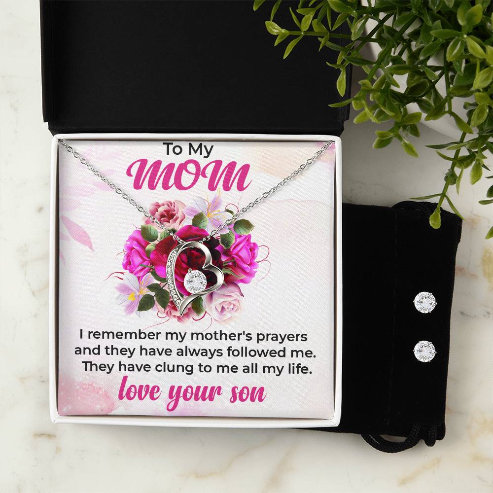 To My Gorgeous Mom | Beautiful Forever Love Necklace and Earrings | A Keepsake for My Loving Mom | Necklace Gift For Mom