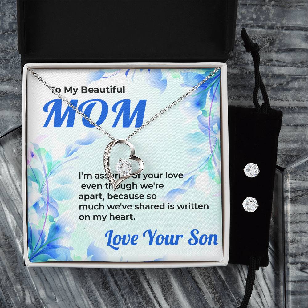 To The Woman Who Loves Me | Elegant Forever Love Jewelry Set | A Token of Gratitude | Necklace Gift For Mom