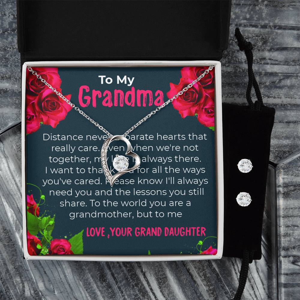 To My Grandma | Elegant Forever Love Necklace Gift from Granddaughter | Gift for Grandma