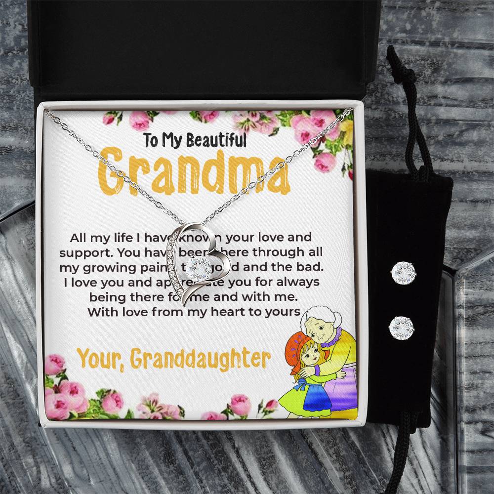 To My Beautiful Grandma | Forever Love Necklace Gift from Granddaughter | Gift for Grandma