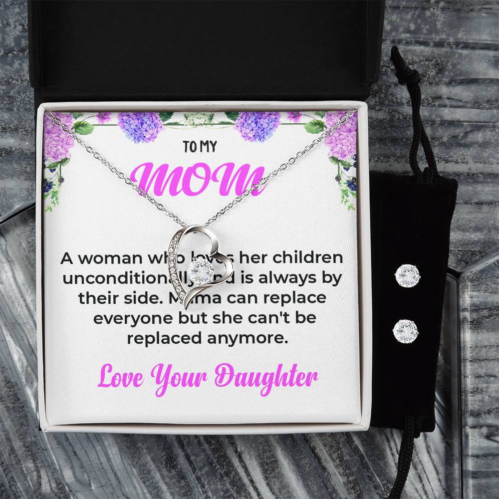To My Mom | Stunning Forever Love Jewelry Set | A Gift from Your Loving Daughter | Necklace Gift For Mom
