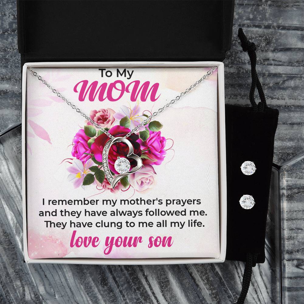 To My Gorgeous Mom | Beautiful Forever Love Necklace and Earrings | A Keepsake for My Loving Mom | Necklace Gift For Mom